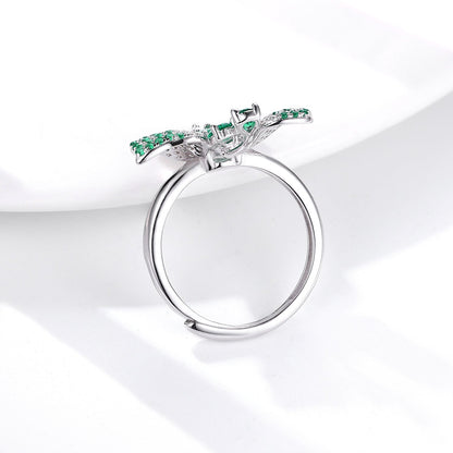 Bague Butterfly - Émeraude et Argent Sterling 925 - Maria B.
