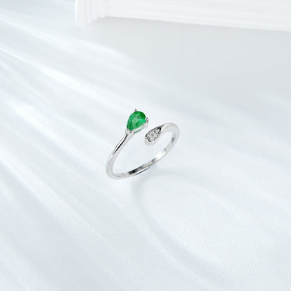 Bague Lola - Émeraude et Argent Sterling 925 - Maria B.