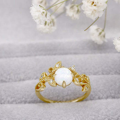 Bague Lou - Argent Sterling 925 Plaqué Or et Opale - Maria B.