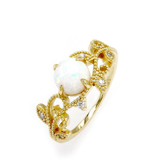 Bague Lou - Argent Sterling 925 Plaqué Or et Opale - Maria B.