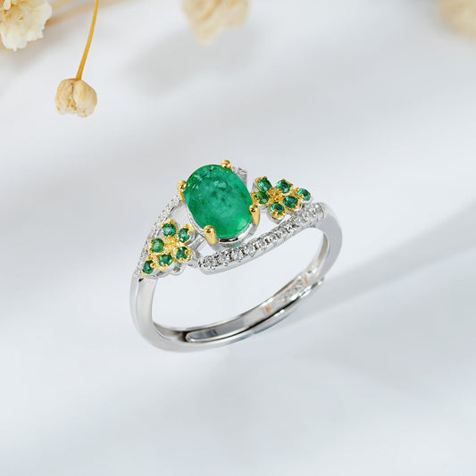 Bague Mya - Émeraude Argent Sterling 925 - Maria B.