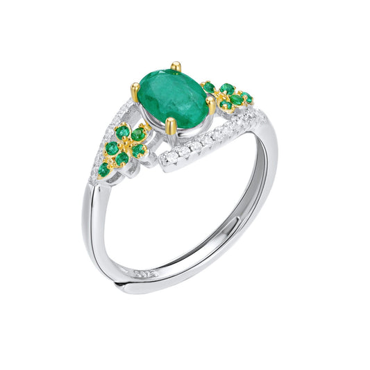 Bague Mya - Émeraude Argent Sterling 925 - Maria B.