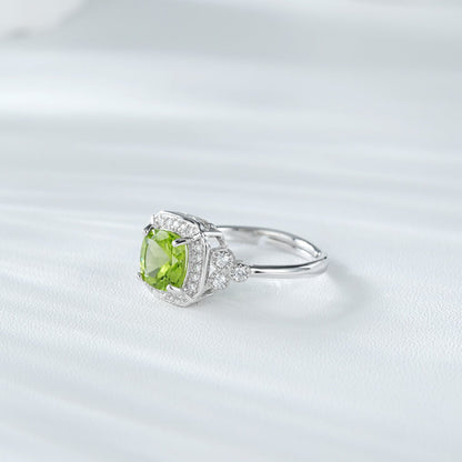 Bague Olivia - Argent Sterling 925 Pillow Olivine - Maria B.