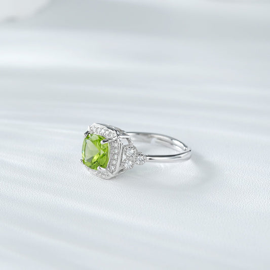 Bague Olivia - Argent Sterling 925 Pillow Olivine - Maria B.