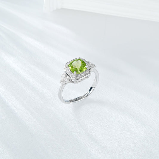 Bague Olivia - Argent Sterling 925 Pillow Olivine - Maria B.