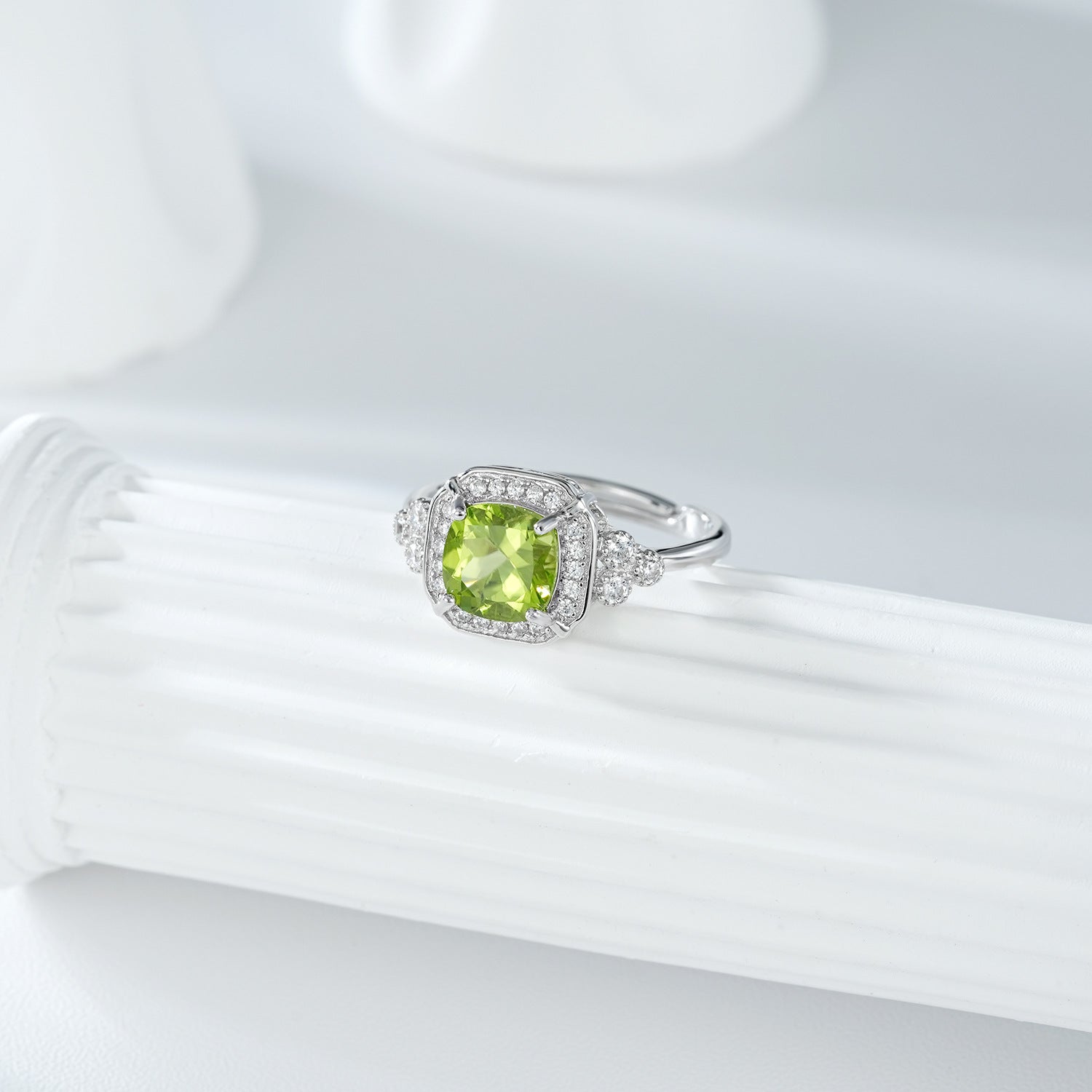 Bague Olivia - Argent Sterling 925 Pillow Olivine - Maria B.