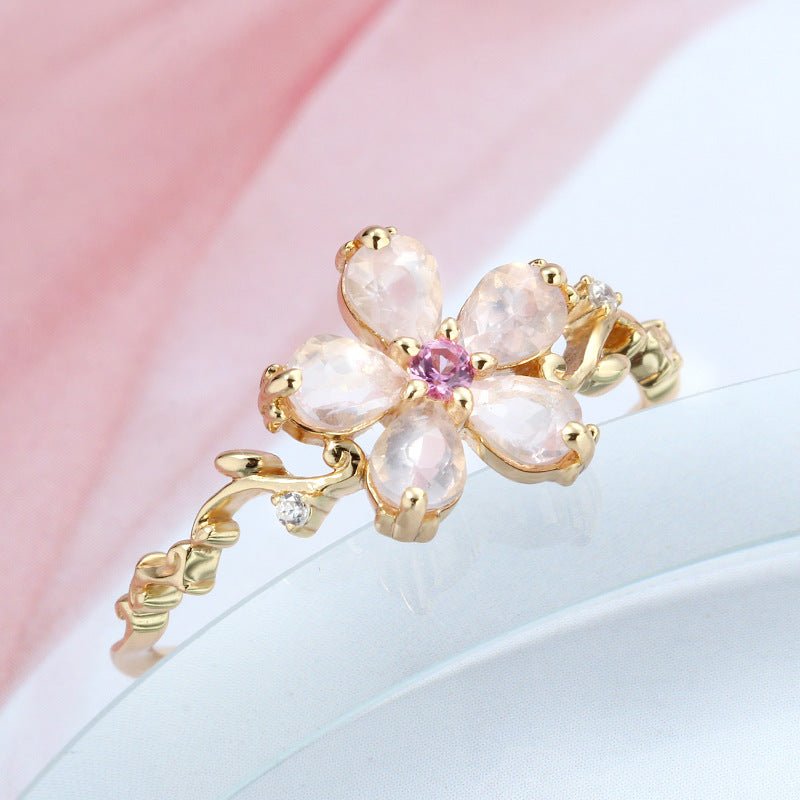 Bague Peach Blossom - Argent Sterling 925 et Cristal - Maria B.