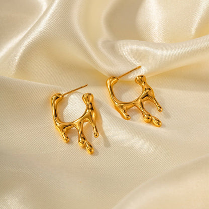 Boucles d'oreilles Aria - Acier inoxydable plaqué Or 18K - Maria B.