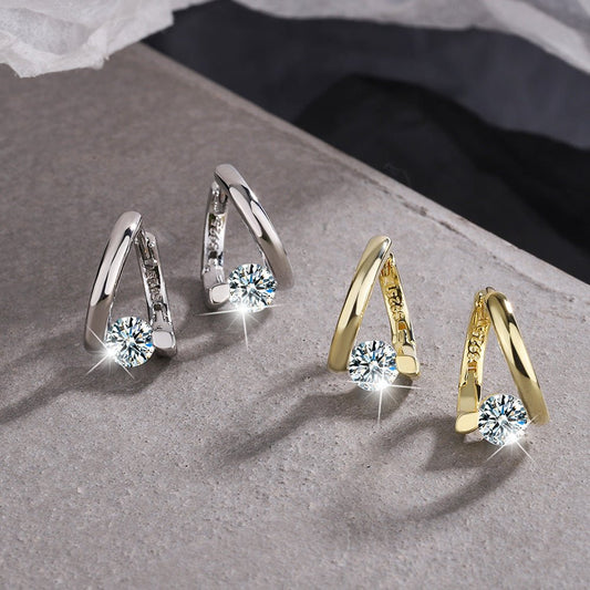 Boucles d'oreilles Capricieuse - Argent 925 et zircons - Maria B.