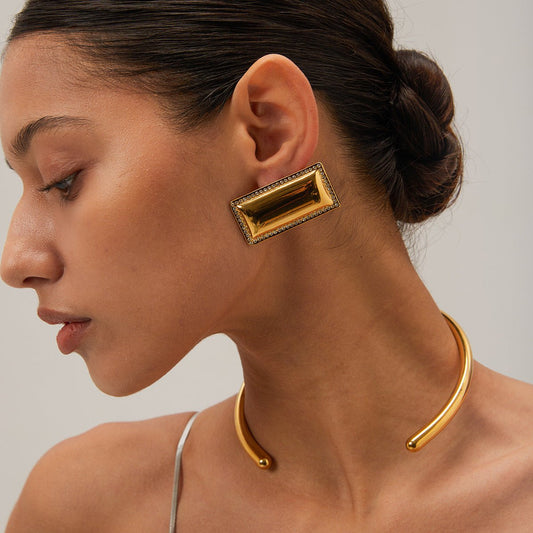 Boucles d'oreilles Désirée - Acier inoxydable plaqué Or 18K - Maria B.