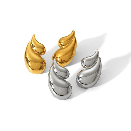 Boucles d'oreilles Dropy - Acier inoxydable plaqué or 18K - Maria B.