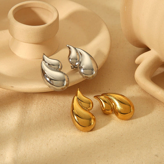 Boucles d'oreilles Dropy - Acier inoxydable plaqué or 18K - Maria B.
