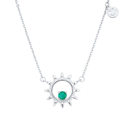 Women's Personality Collar Chain Round Temperament Emerald Necklace - Maria B.