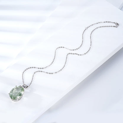 Joyau Naturel cristal vert Collier Pendentif, Avancée S925 Sterling Argent - Maria B.