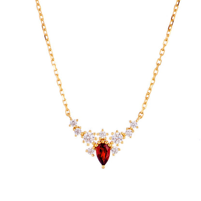 Collier avancé de grenade rouge - Maria B.