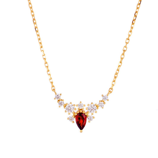 Collier avancé de grenade rouge - Maria B.