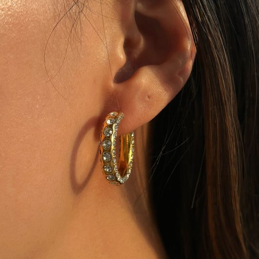 Boucles d'oreilles Corale - Acier Titane, Zircons