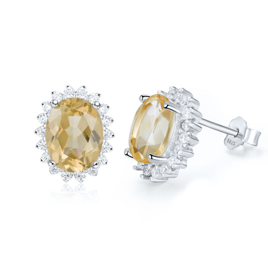 S925 Argent Naturel Topaze Péridot Boucles D'oreilles de Femmes De Luxe Premium Bijoux - Maria B.