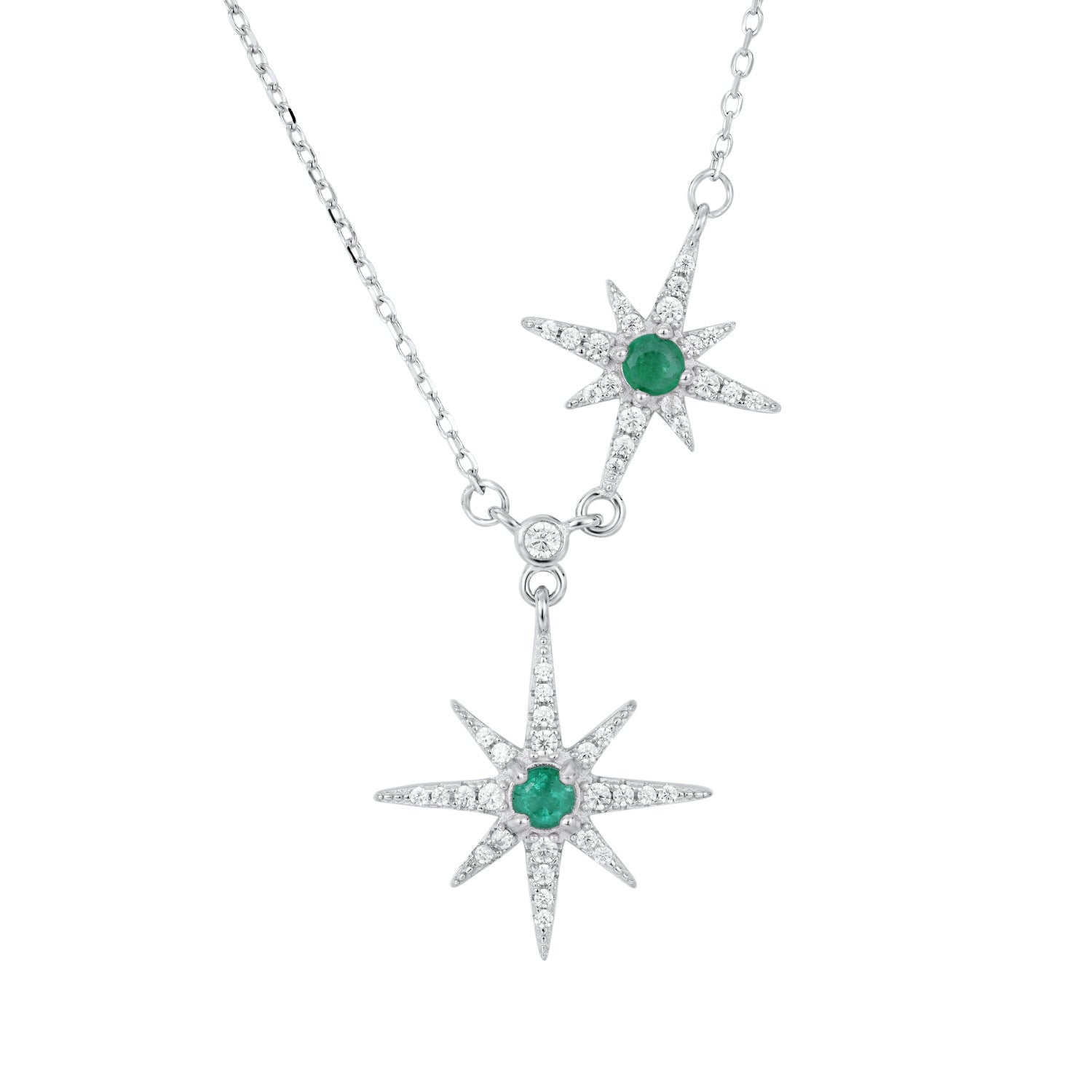 Mode Tendance Étoiles Collier Féminin Charbon Chaîne S925 Argent - Maria B.