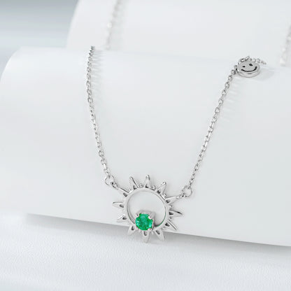 Women's Personality Collar Chain Round Temperament Emerald Necklace - Maria B.