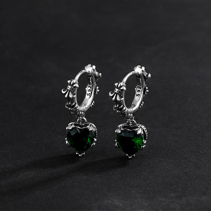 Le cru a Affligé la S925 Sterling Argent Coloré Amour Iris Boucles D'oreilles - Maria B.