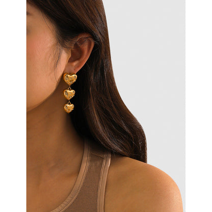 Boucles d'oreilles LOVE - Acier inoxydable plaqué Or 18K