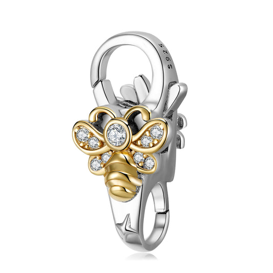 Fermoir Mousqueton Abeille - Argent S925 Plaqué Or